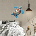 thumbnail image 5 of Sea Turtle Metal Wall Art Ocean Theme Wall Sculpture Iron Colorful Blue Beach Life Animal Hanging Ornament Sign, 5 of 9