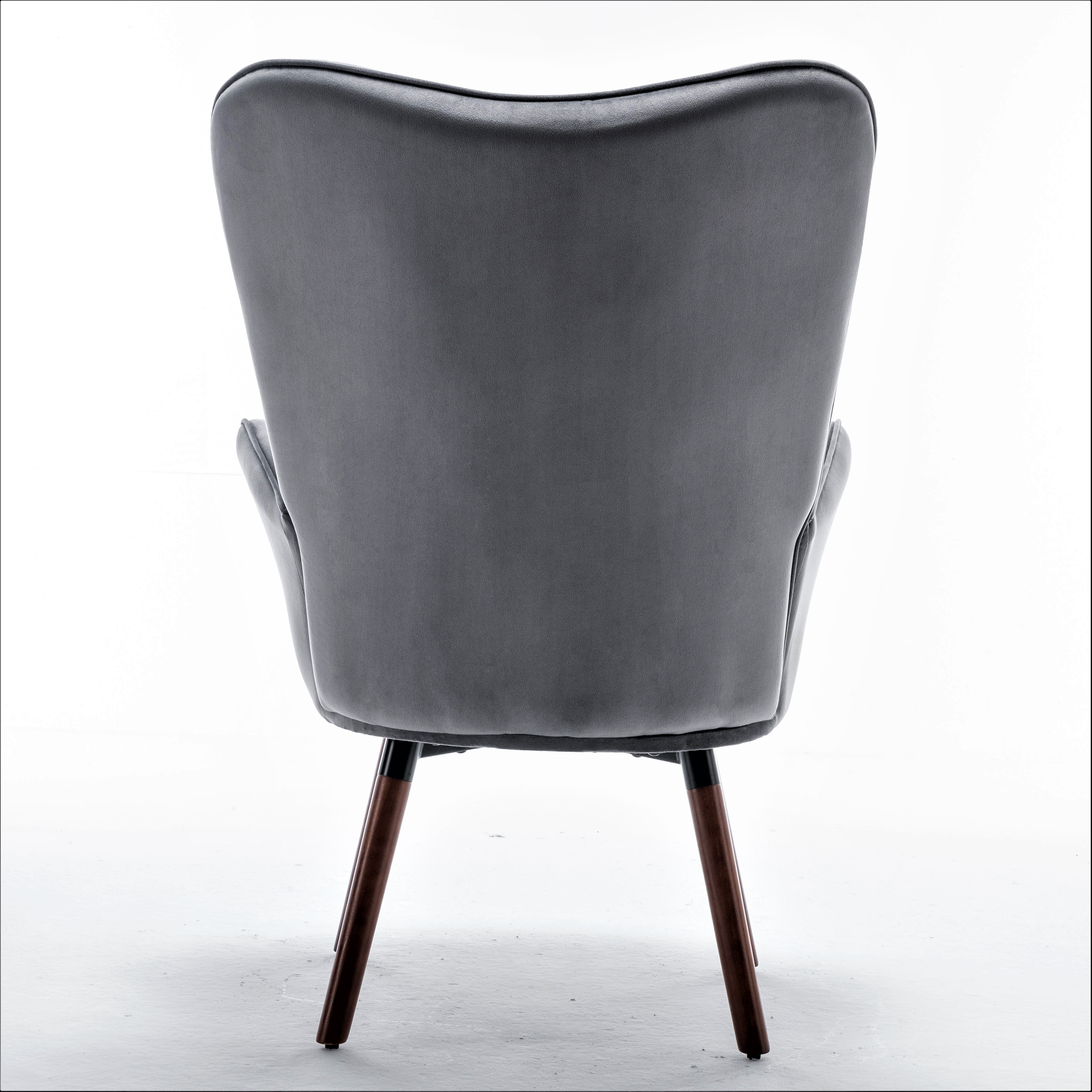 US Pride Furniture Kreedence 26.38" W Microfiber Wing Back Armchair, Gray