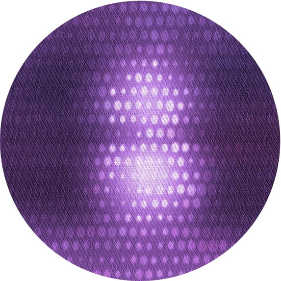 Ahgly Company Machine Washable Indoor Round Transitional Bright Purple Area Rugs, 7' Round