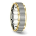 thumbnail image 4 of Auriga Fine Jewelry Stainless Steel Polished Yellow IP-plated 6 mm Grooved Band for Women Size 13, 4 of 8