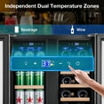 thumbnail image 2 of Nipus 24 inch Wine Cooler Beverage Refrigerator,Dual Zone with Glass Door, Built-in/Freestanding Beverage Fridge with Upgraded 20 Bottles and 60 Cans Large Capacity, 2 of 9