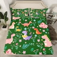 thumbnail image 2 of Manfei Bowknot Pink Dinosaur Bed Sheets, Cartoon Animal King Sheets, Teens Boys Girls Kids Sheet Set, Lightweight Room Decor, 4-Piece, 2 of 7