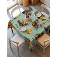 thumbnail image 6 of Construction Truck Table Cloth, Waterproof Tablecloth for Square Tables, Cartoon Grips and Bulldozers Green Reusable Washable Fabric Table Cover for Restaurant Kitchen Dining Tables 60"x60", 6 of 9