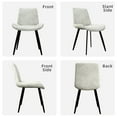 thumbnail image 3 of CICIMLU Modern Kitchen Dining Chairs Set of 4,With Black Metal Legs,Waterproof Faux Leather Armless Side Chairs for Living Room,Restaurant,Durable & Easy to Clean,White, 3 of 7