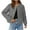 Gray, variant on Dasayo Green Coat Women Cropped Bomber Barn Motorcycle Varsity Jacket Women's Jackets L