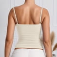 thumbnail image 4 of WEIWEN Women's Tank Tops Adjustable Spaghetti Strap Tank Top for Women Basic Sleeveless Camisole Shirts Slim Fitted Workout Going Out Tops Beige, S, 4 of 7