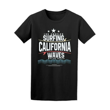 Los Angeles Surfing Waves Cali Tee Men's -Image by