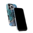 thumbnail image 5 of DesignSkinz Scratch-Resistant Hard Slim Case Compatible with iPhone 13 Pro (Compatible with MagSafe) - Aqua Foiled Marble Mix V1, 5 of 9