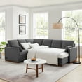thumbnail image 2 of Serta Ellison Convertible Sectional sofa in Charcoal Fabric Upholstery, 2 of 13