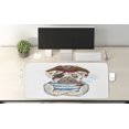 thumbnail image 2 of Pug Computer Mouse Pad, Pirate Pug Conqueror of the Seas Skulls and Bones Hat Striped Design Marine Theme, Rectangle Non-Slip Rubber Mousepad X-Large, 35" x 15" Gaming Size, Brown Blue, by Ambesonne, 2 of 2
