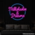 thumbnail image 2 of Glowneon Milkshakes and Dreams Neon Sign, Coffee Shop Decor,Bar Neon Sign, Christmas Unique Gift, 2 of 4
