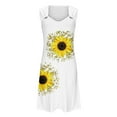thumbnail image 4 of Uaswgudfs ​Sleeveless V-Neck Fitted Sundress - Summer Dresses for Women 2025 Casual Midi Dress with Sunflower Motifs & Side Slit White XXL, 4 of 5