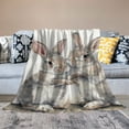 thumbnail image 2 of Grey Rabbits Hare Sketch Blanket Micro Flannel Fleece Blanket Warm Cozy Throw Blanket for Sofa Bed Office, 2 of 6