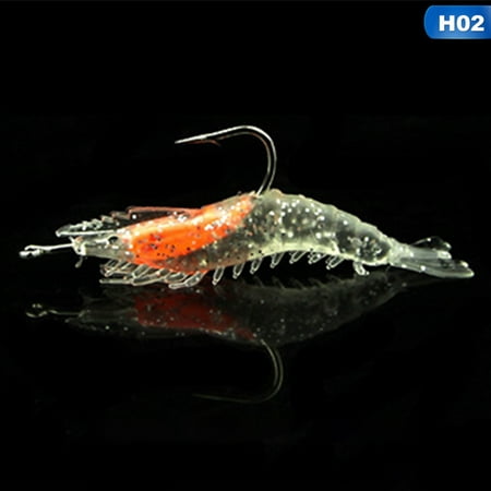 AkoaDa LED Electronic Luminous Shrimp Squid 0.6cm 2.8g Night Fishing Squid Jigs Lure Bass Bait Fish Tackle Equipment Accessory