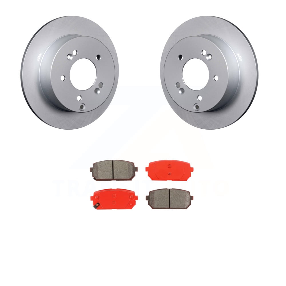 Rear Coated Disc Brake Rotors And SemiMetallic Pads Kit For 20072012