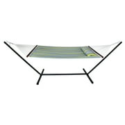 Sorbus Hammock with Stand & Spreader Bars and Detachable Pillow, Heavy Duty, 450 Pound Capacity for Indoor/Outdoor (Green/Blue)