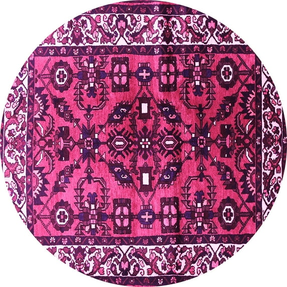 Ahgly Company Indoor Round Persian Pink Traditional Area Rugs, 5' Round
