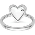 thumbnail image 5 of Sterling Silver White Ice Rhodium-Plated Diamond Heart Ringsize 7 - Jbsp, 5 of 5