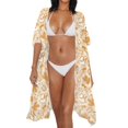 thumbnail image 3 of HELLHERO Flowy Long Kimono Swimsuit Cover Up for Beach Polyester Lightweight Bathing Suit Cover Up Western Cowboy Pattern Design, 3 of 6
