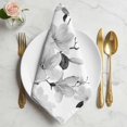 thumbnail image 2 of Grey Flowers Cloth Napkins, Spring Watercolor Botanical Floral Leaf Plant Washable and Reusable Dinner Napkins Set of 2, Table Napkin for Kitchen Party Birthday Wedding Hotel Housewarming 20"x20", 2 of 9