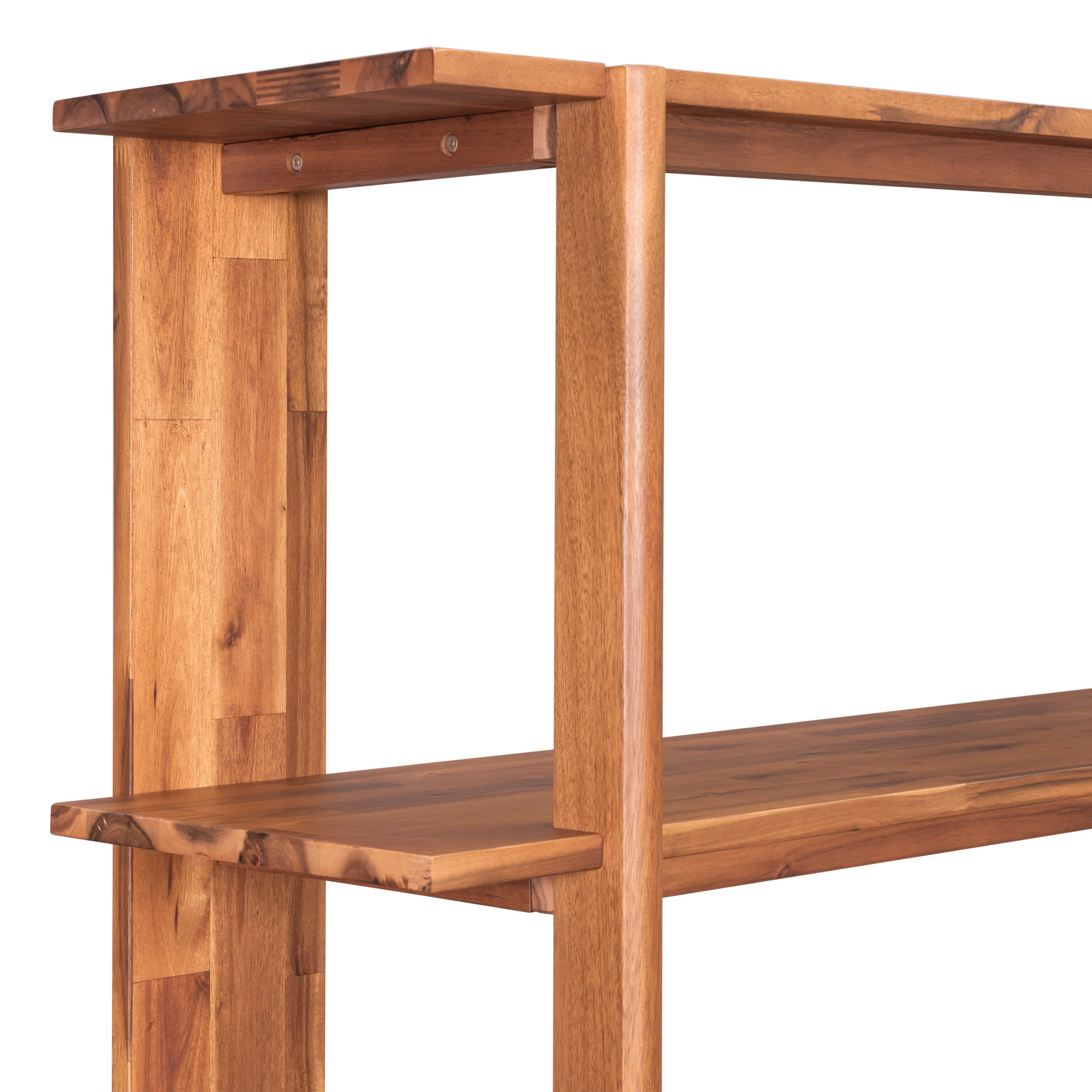 Christopher Knight Home Big 4-Tier Open Bookcase, 70.2" Solid Acacia Wood Large Display Bookshelf, Teak Finish
