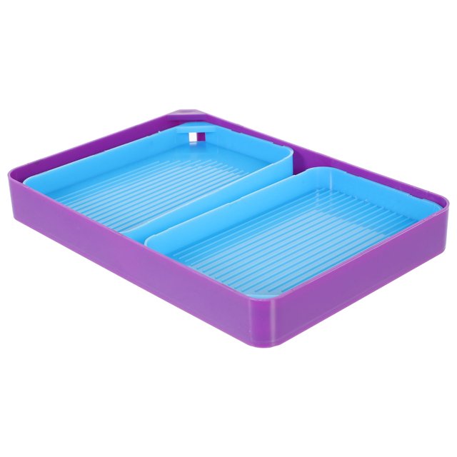 OULII 1 Ensemble de Plateaux de Rangement Conteneur de Perles en Plastique Bleu pour Projets Diy 3 Pcs