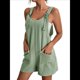 thumbnail image 2 of Cortos de Verano A para Mujer, Casuales Sin Mangas con Bolsillos Verde Gris XL, 2 of 9