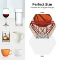 thumbnail image 6 of Pofeuu Basketball Shot Print Coasters for Drinks, 4Pack PU Leather Coasters, Bar Drink Coasters for Tabletop Protection, Furniture from Damage-Hexagon, 6 of 6