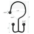 thumbnail image 2 of 24pk Shower Curtain Hooks Rings, Rustproof Metal Glide Shower Hook, Double Hooks for Bathroom Shower Rod Curtain, Brushed Matte Black Finish, 2 of 5