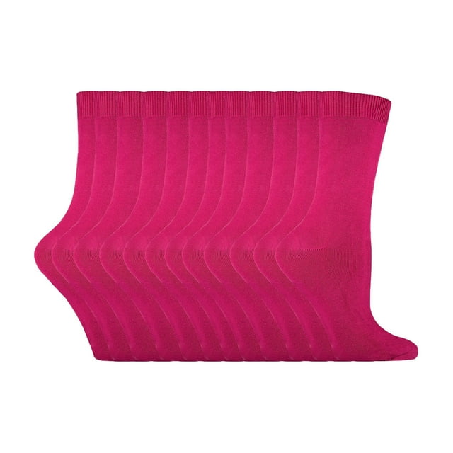 Chaussettes pour Femmes en Coton Uni Riche / 12 Paires / Sock Snob / Chaussettes Fines Colorées Mi-Mollet