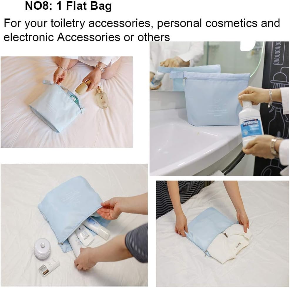 Travel Packing Cubes 8 count Set, Luggage Packing Organizers with Shoe Bag and Toiletry Bag