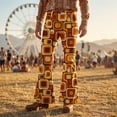 thumbnail image 2 of CONZONE Mens 70S Disco Flared Pants Vintage Hippie Pants for Men Trendy Funny Graphic Bell Bottoms, 2 of 4