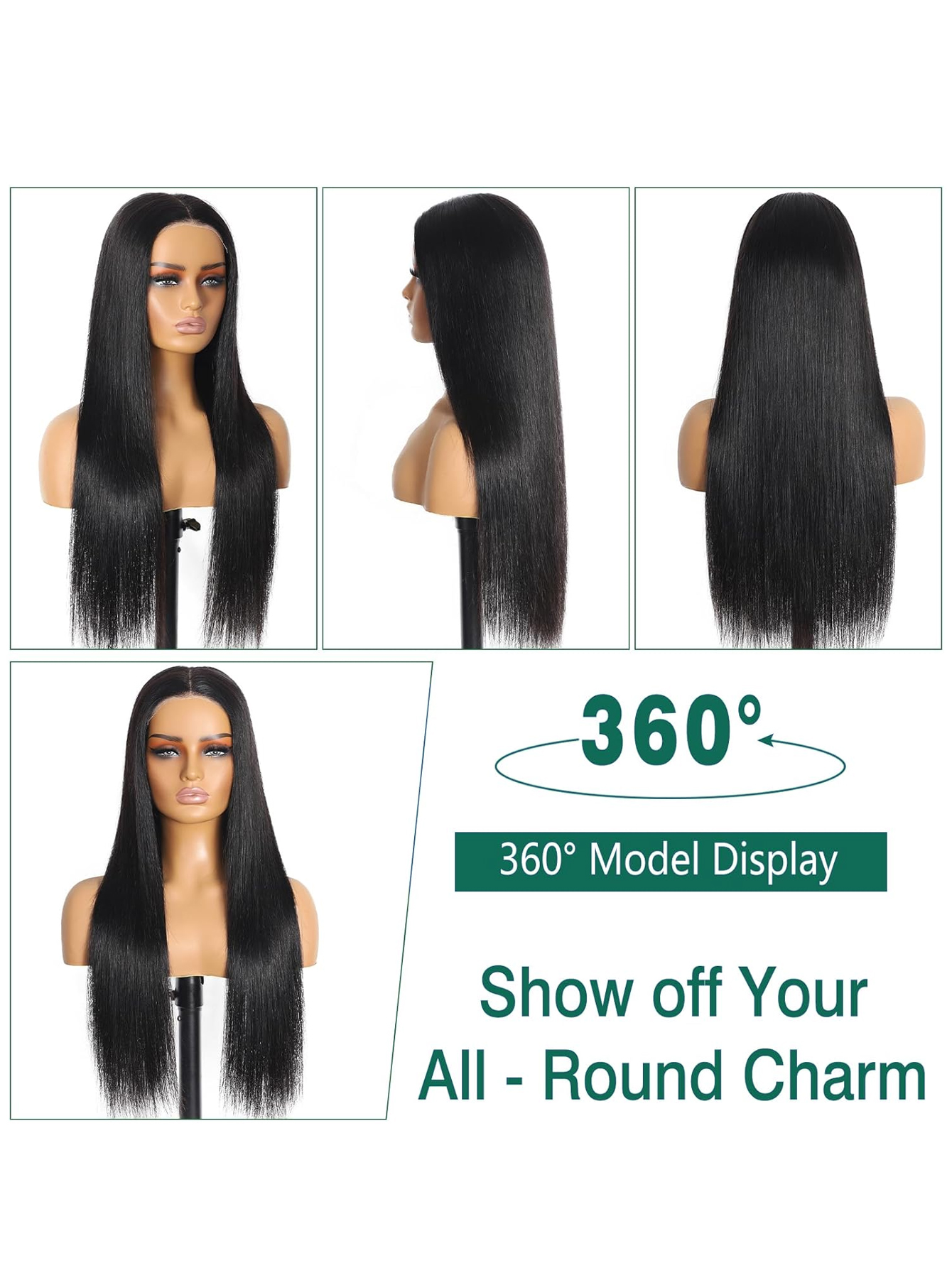 5x5 HD Lace Closure Wigs Human Hair Wear and Go Glueless Wigs Human Hair Pre Plucked Pre Cut 180% Density, 26 Inch 5x5 Straight Closure Human Hair Wig for Beginner Friendly Natural Black