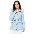 thumbnail image 3 of Wantdo Women's Puffer Jacket Quilted Winter Coat with Breathable Lining Warm Hooded Parka Jacket Light Blue M, 3 of 9