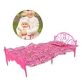 thumbnail image 1 of Cama para casa de muñecas Jadeshay Mini cama de plástico con almohada y sábana 30,7 x 14 cm, 1 of 11