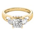 thumbnail image 3 of Bague en Vermeil Doré avec Trois Pierres en Zircone Cubique, 3 of 7