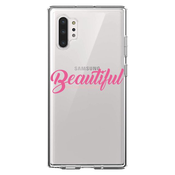 DistinctInk Clear Shockproof Hybrid Case for Galaxy Note 10 PLUS (6.8" Screen) - TPU Bumper Acrylic Back Tempered Glass Screen Protector - Beautiful Don't Ask for Attention