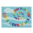 thumbnail image 1 of Hope Cutting Board, Rainbow Colored Love Hope Peace Joy Message with Sixties Inspired Floral Illustration, Decorative Tempered Glass Cutting and Serving Board, Large Size, Multicolor, by Ambesonne, 1 of 1