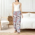 thumbnail image 4 of Salouo Abstract Floral Print Women's Pajama Pants Casual Loose Sweatpants PJs Flowy Pants Drawstring Palazzo for Women Wide Leg Pants Lounge Pajama -Large, 4 of 8