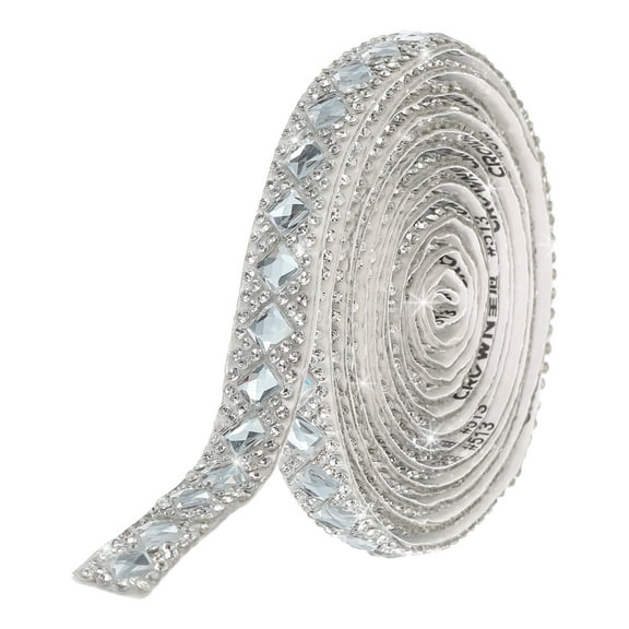 Uxcell 3 Yard 12mm Self Adhesive Crystal Rhinestone Diamond Ribbon Bling Rhinestones Stickers for Crafts Project White