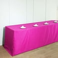 thumbnail image 2 of Efavormart 8FT Fitted FUSHIA Polyester Rectangular Table Cover for Wedding Party Dining Banquet Restaurant Kitchen Home and Multi-Use, 2 of 9