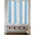 thumbnail image 6 of Bedroom Curtains 63 Inches length, Sky Blue White Window Treatment Curtain Drapes, Gradient Vertical Stripes Minimalist Rod Pocket Curtain Panels for Living Room Kitchen, 42"x63", 2 Panels, 6 of 7