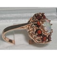 thumbnail image 3 of LBG 14K Solid English Rose Gold Ladies 9 Stone Colorful Fiery Opal & Garnet Anniversary Ring - Size 8, 3 of 4