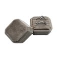 thumbnail image 3 of Caja de terciopelo para anillos dobles, octogonal, para ceremonia de boda, con tapa desmontable, 3 of 5