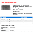 thumbnail image 2 of A/C Condenser and Receiver Drier Assembly - Compatible with 2020 - 2021 Kia Sportage, 2 of 4