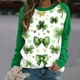 thumbnail image 5 of Raglan Sleeve T-Shirt for Women Lucky Charm Print Top 2026 Womens Tops Oversized Casual Pullover St. Patrick's Day Clothing Comfortable Long Sleeve Outfits Graphic Crewneck Shirts, 5 of 7