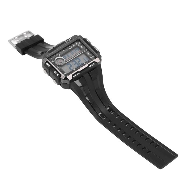 Reloj Deportivo Digital, Reloj Deportivo Con Esfera Rectangular, Esfera De Pantalla Grande De Moda, Multifuncional Para Hombres