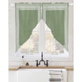 thumbnail image 2 of Cameo Brown Greek Key Swag Valances for Windows, Geometric Greece Ancient Farmhouse Geo Rod Pocket Sheer Valances for Windows, Swag Toppers Light Filtering for Kitchen Living Room 2 Panels 36''x63'', 2 of 6