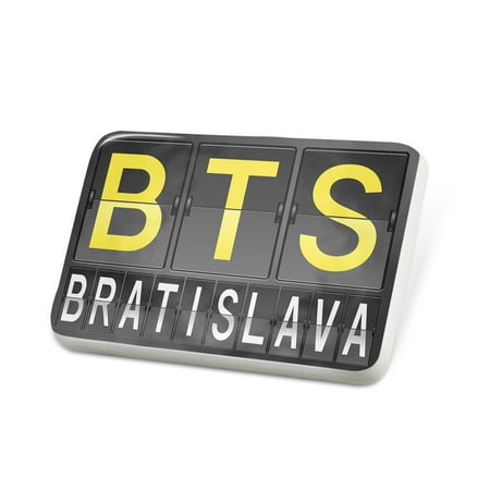 Porcelein Pin BTS Airport Code for Bratislava Lapel Badge – NEONBLOND