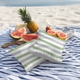 thumbnail image 5 of 2 Pack Outdoor Waterproof Throw Pillow Covers,Sage Green and Grey Stripe Decorative Square Pillow Case Patio Pillowcases for Chair Couch Sofa 16x16in, 5 of 9